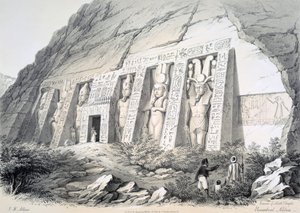 Exterieur van de Noordelijke Tempel, Ebsamboul, Nubië, ca. 1850