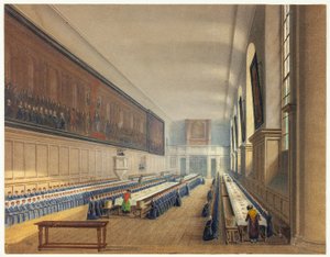 Zaal van het Christus ziekenhuis door Augustus Charles Pugin