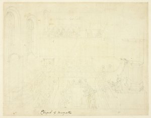 Studie voor kapel van Newgate, uit Microkosmos van Londen door Augustus Charles Pugin