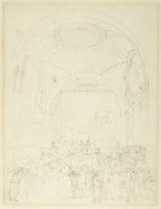 Studie voor Common Council Chamber, Guild Hall, uit Microcosm of London door Augustus Charles Pugin