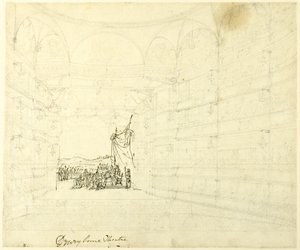 Studie voor Drurylane Theater, uit Microcosm of London door Augustus Charles Pugin