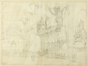 Studie voor Guild Hall, uit Microcosm of London door Augustus Charles Pugin