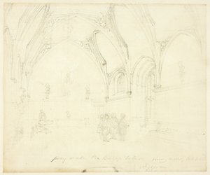 Studie voor Lambeth Palace, van Microcosm of London door Augustus Charles Pugin