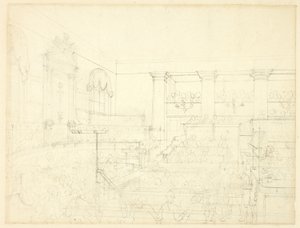 Studie voor Old Bailey, uit Microkosmos van Londen