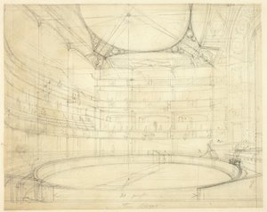Studie voor Koninklijk Circus, uit Microkosmos van Londen door Augustus Charles Pugin