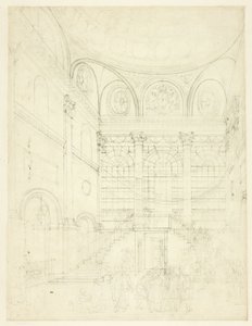 Studie voor Session House, Clerkenwell, uit Microcosm of London door Augustus Charles Pugin