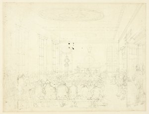 Studie voor de Maatschappij ter Bevordering van de Landbouw, uit Microcosm of London door Augustus Charles Pugin