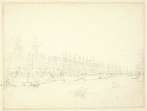 Studie voor West India Docks, uit Microcosm of London door Augustus Charles Pugin