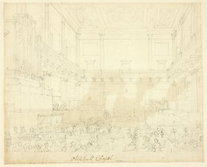 Studie voor Whitehall Chapel, uit Microcosm of London door Augustus Charles Pugin