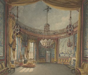 De salon, Brighton Pavilion, ca. 1826 door Augustus Charles Pugin