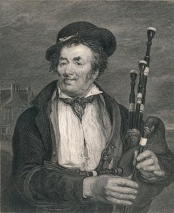 De doedelzakspeler, naar een schilderij van David Wilkie, R.A. door Augustus Fox