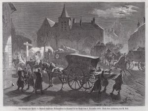 Aankomst van Saksische soldaten gewond in de gevechten buiten Parijs, Frans-Pruisische Oorlog, 2 december 1870 door Augustus J. Beck