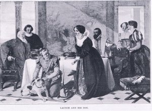 Launce en zijn hond, uit The Magazine of Art 1893, Cassell and Company door Augustus Leopold Egg