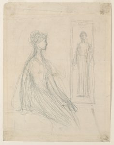 Studies voor de Violet Sargent bronzen plaquette in het Art Institute of Chicago