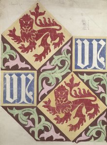 Vloerontwerp voor de Houses of Parliament door Augustus Welby Northmore Pugin