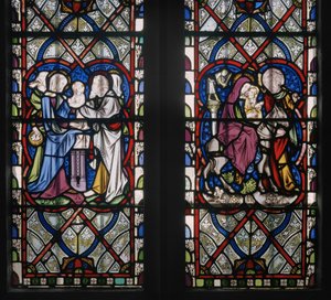 Mariakapel Venster met Scènes uit het Leven van de Maagd (detail)