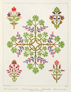 Rozenmotief behangontwerp, gedrukt door M. und N. Hanhart