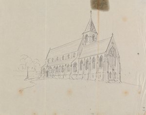 Schets van een Gotische Kerk door Augustus Welby Northmore Pugin
