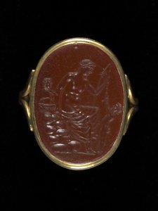 Ringsteen met afbeelding van Aphrodite, ca. 100-70 v.Chr. door Aulos Aulos