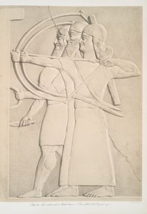 Twee boogschutters en een schilddrager, 1849