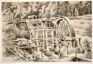 Kwartskneuzingsmolen, uit The History of Australasia door David Blair, McGrady, Thomson, en Niven, 1879 door Australian School