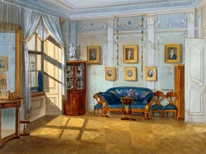 Biedermeier stijl salon, ca 1830