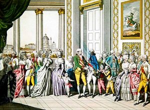 Keizer Leopold II en zijn familie verwelkomen Ferdinand I, Koning van Napels en Sicilië en zijn familie in Wenen door Austrian School