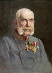 Frans Jozef I, keizer van Oostenrijk (kleurenlitho) door Austrian School