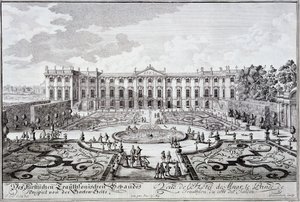 Tuinzijde van het Paleis van de Prins van Trauthson, Wenen ca. 1719 door Austrian School