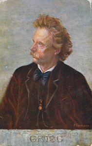 Ansichtkaart met afbeelding van Edvard Hagerup Grieg