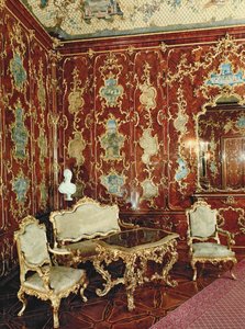 De Millionen Kamer bekleed met vijgenhout ingelegd met Perzische miniaturen en versierd met verguld ornament, Schloss Schönbrunn, Wenen