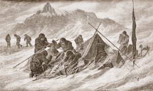 De scheur wordt vergroot tijdens een sneeuwstorm, 1876 door Austrian School