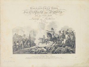 Titelpagina van Wellingtons Victory, Op. 91, gepubliceerd door S.A. Steiner & Comp., Wenen door Austrian School