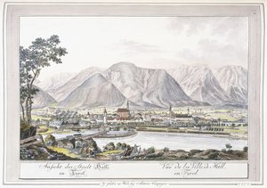 Uitzicht op Hall in Tirol, 1779-1792