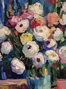 Kleurrijke geschilderde bloemen door Avanesova Elena