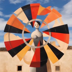 Elegante vrouw – Geometrische lucht door Avanesova Elena