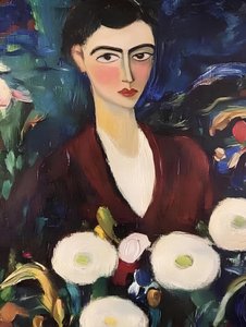 Elegante vrouw met bloemen