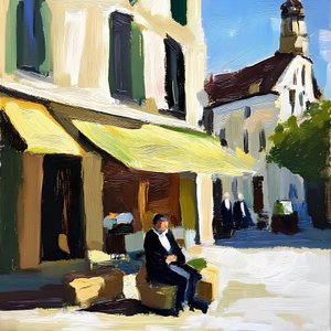 Man in het Sunny Café