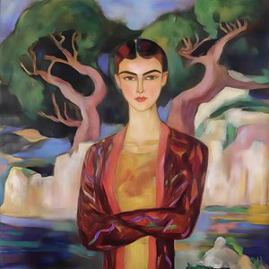 Portret van een serene vrouw