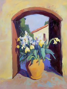 Bloemen voor een zonnig raam door Avanesova Elena