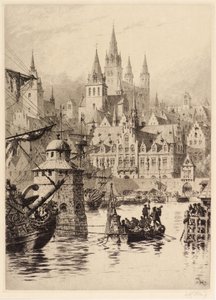 Gotische Torens en Rivier, Keulen door Axel Haig
