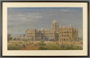 Het Grote Indiase Schiereiland Spoorwegstation en Administratiekantoor, Bombay, Later Victoria Spoorwegstation genoemd door Axel Haig
