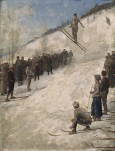 Skicompetitie in Fjelkenbakken, Asker
