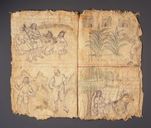 Techialoyan Codex, Coyotepec Coyonazco, Mexico door Aztec