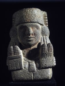 Azteekse Kunst: voorstelling van Chicomecoatl (ook wel Xilonen genoemd), godin van de Maïs en Vruchtbaarheid. Nationaal Museum van Antropologie, Mexico