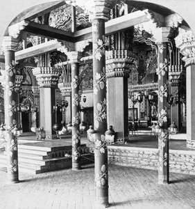 De Mahratta Durbar Hal, Paleis van de Prinses van Tanjore, Tanjore Thanjavur, India, 1901 door B. L. Singley
