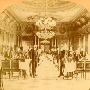 De Grote Eetzaal, Windsor Hotel, gezegd de mooiste ter wereld te zijn, Montreal, Canada, 1894