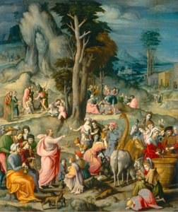 Het verzamelen van manna, 1540-1555 door Bacchiacca