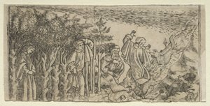 Dante Verdwaald in het Bos: Ontsnappen en Ontmoeting met Virgil, Canto I door Baccio Baldini