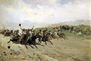 Andalusië: Paardenrennen op een kermis, laat 19e eeuw door Baldomero Calopre y Gimenez